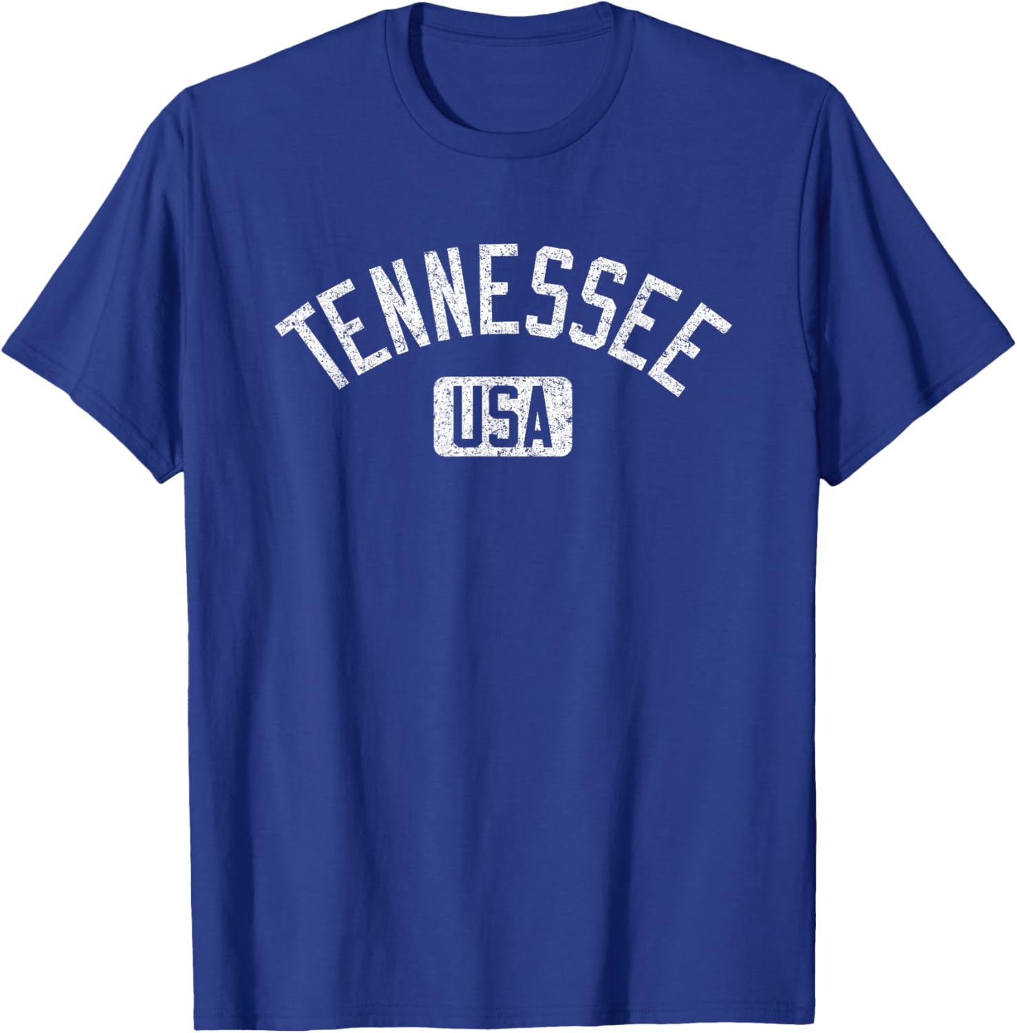 Tennessee Arched Text Distressed White Print T-Shirt for Casual Style - 16