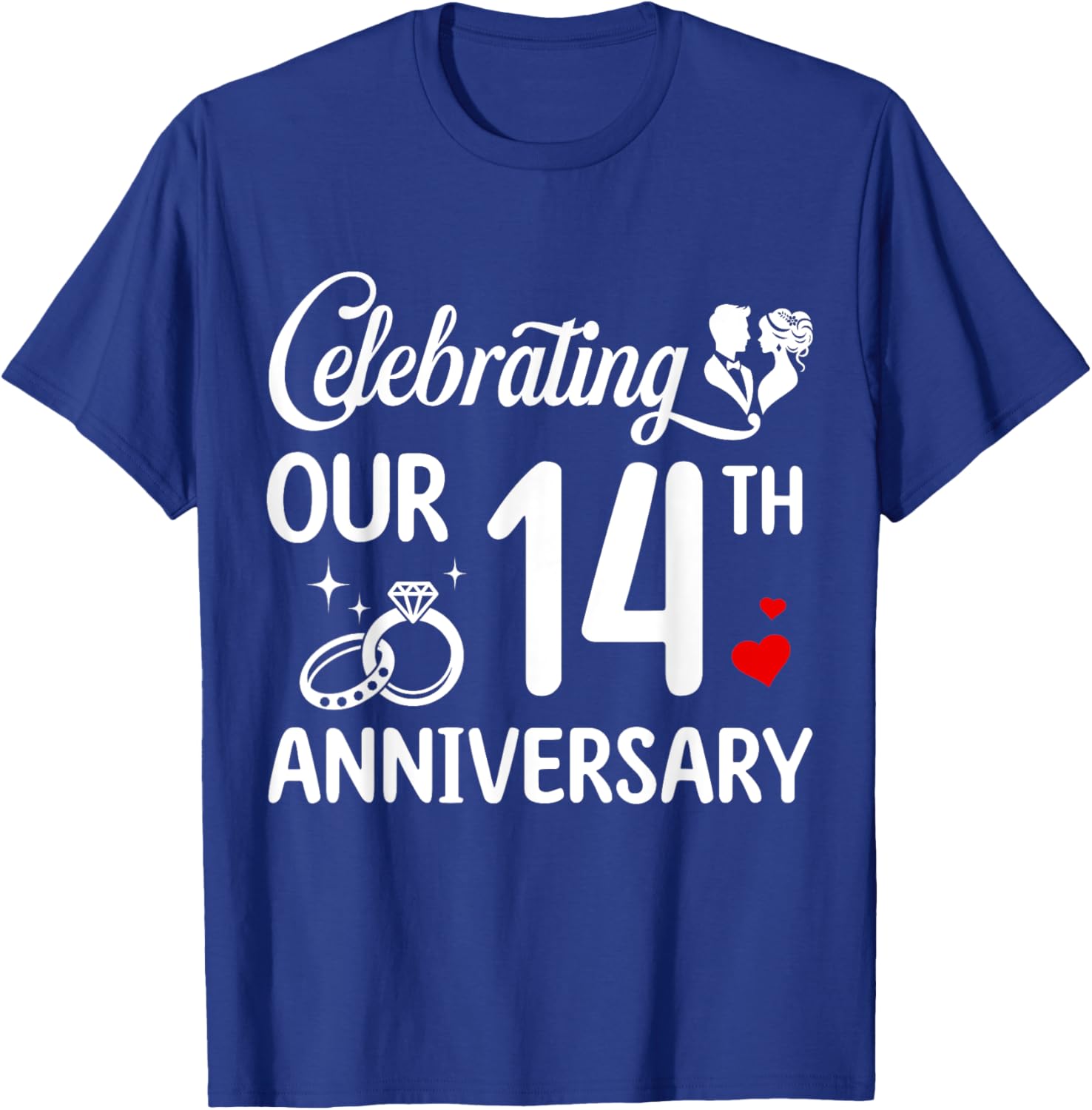 14th Wedding Anniversary T-Shirt for Couples - Celebrate 14 Years of Love - 16