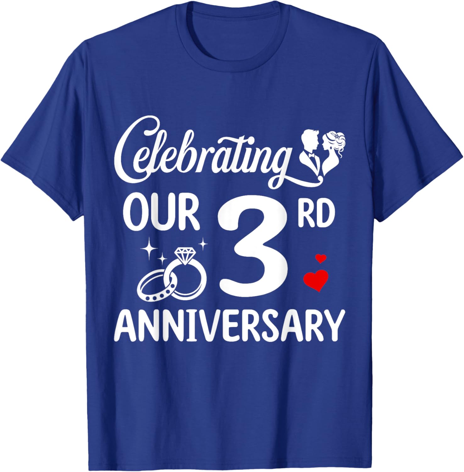 3rd Wedding Anniversary T-Shirt for Couples Celebrating 3 Years of Love - 15