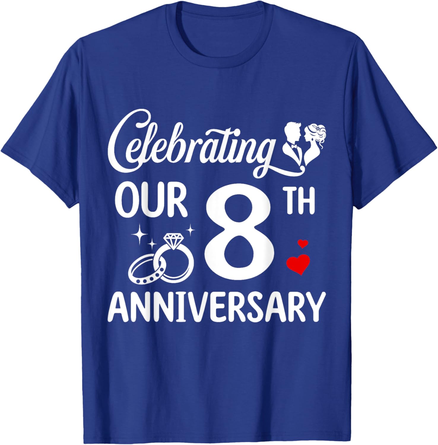 Celebrating 8 Years of Love: Fun 8th Wedding Anniversary T-Shirt - 6