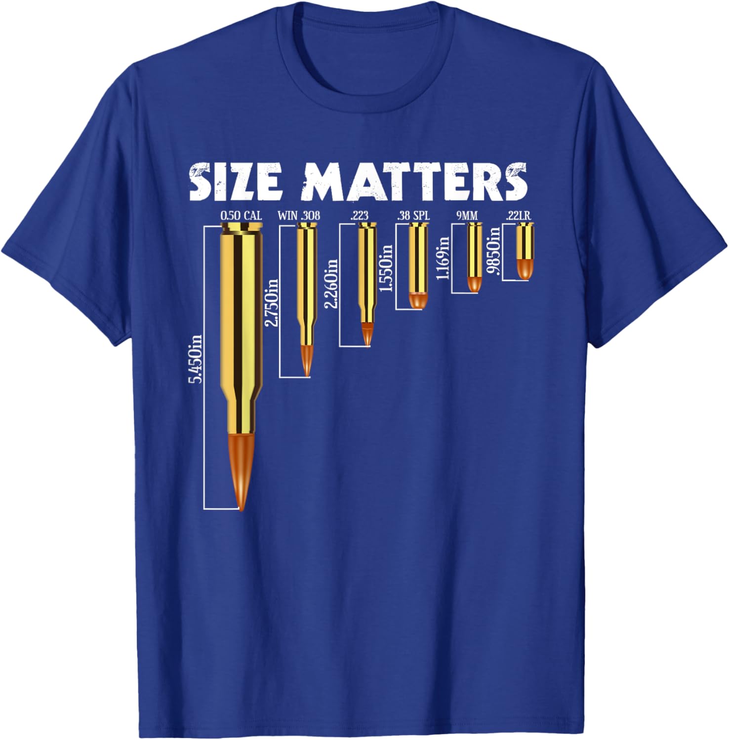 Size Matters T-Shirt for Bullet Lovers, Perfect Caliber Graphic Tee - 22