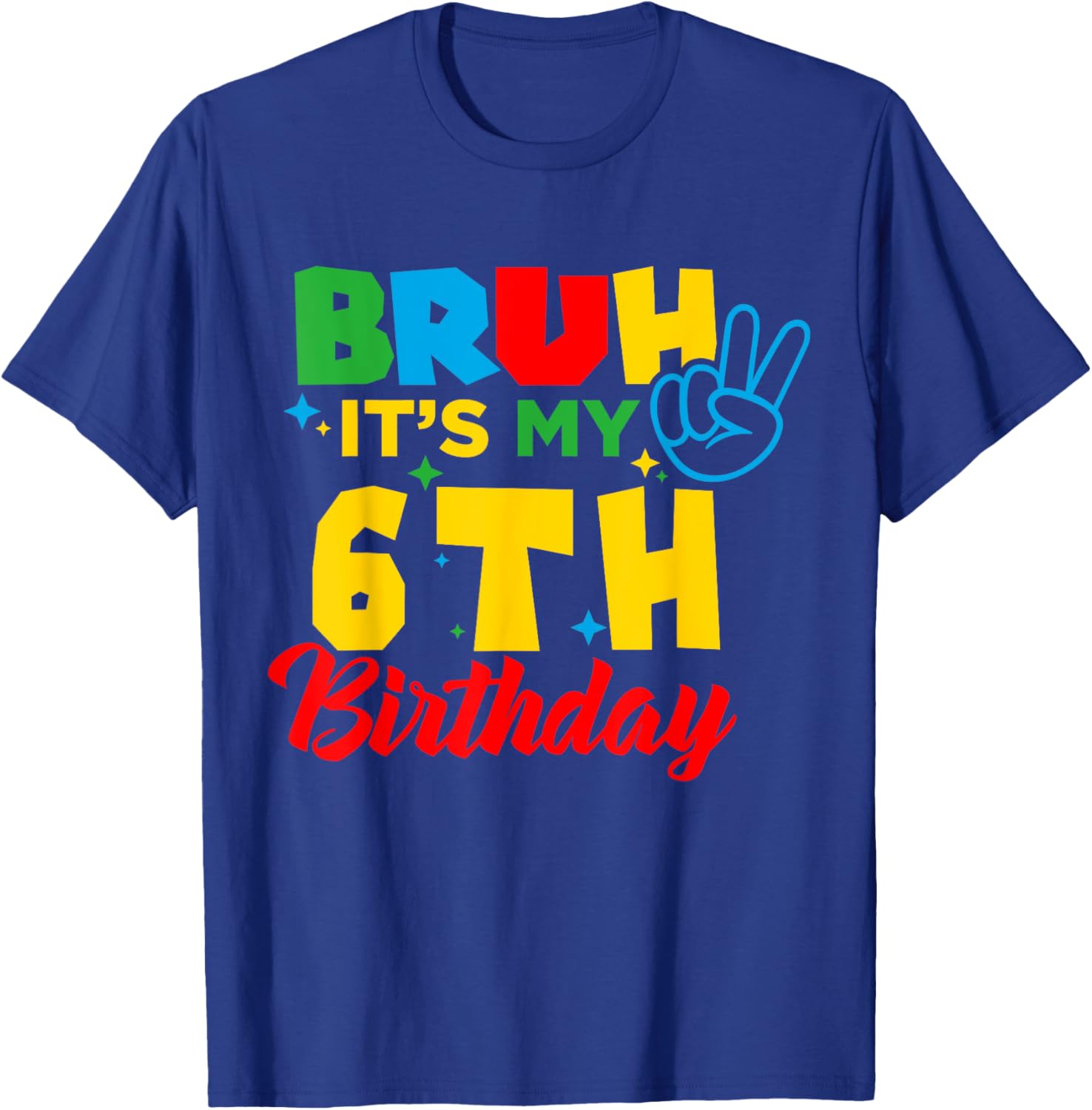 Bruh I'm 6 Gamer Bro T-Shirt for Fun 6th Birthday Celebration - 17