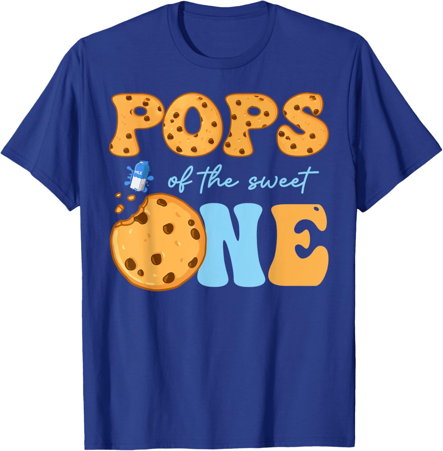 Cute Cookies and Milk Birthday Party T-Shirt for Kids and Teens - 1
