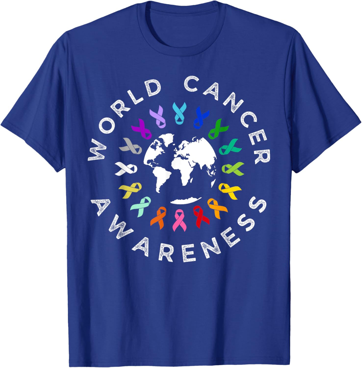 World Cancer Day Awareness Multi-Color Ribbon T-Shirt for Supporters - 2