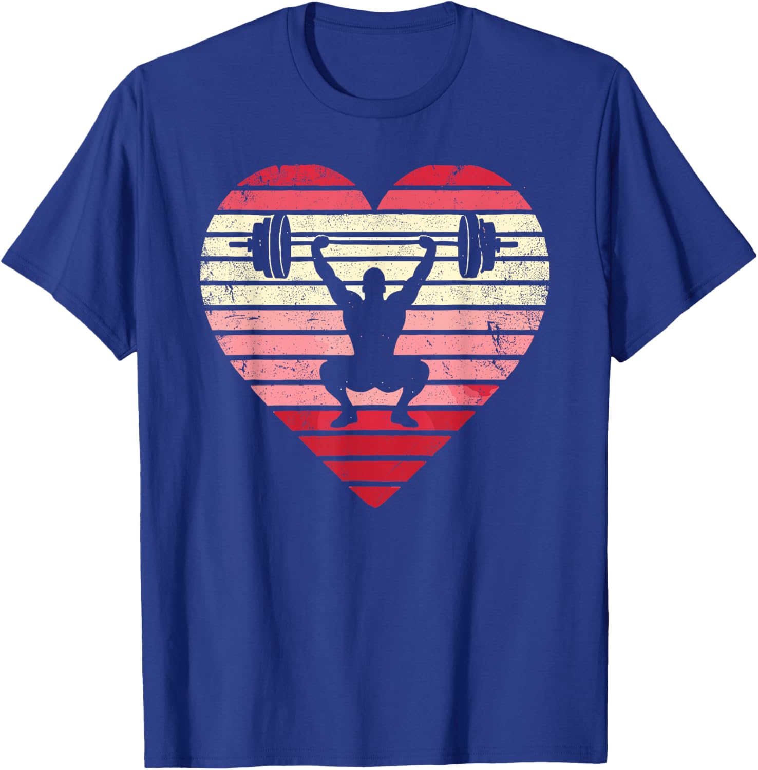 Vintage Retro Heart Weightlifting Gym T-Shirt for Men Fitness Enthusiasts - 5