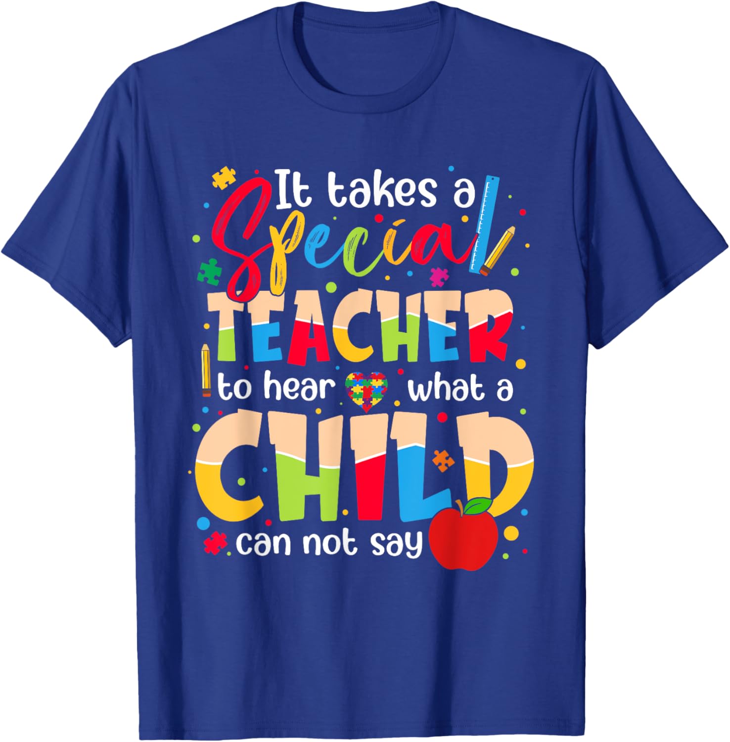 Autism Awareness T-Shirt for Kids It Takes A Special Teacher Design - 1