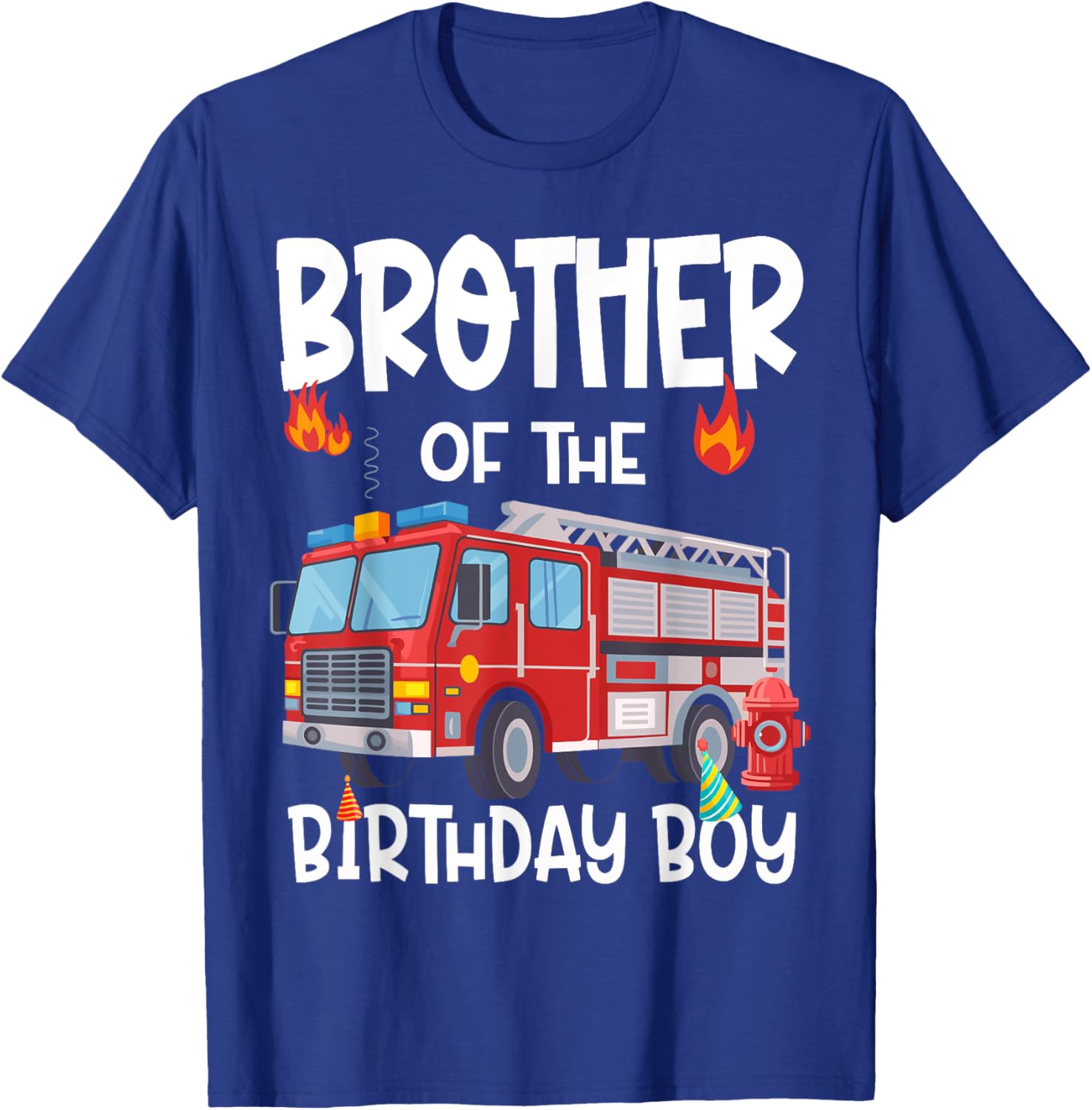 Brother of the Birthday Boy Fire Truck T-Shirt for Fun Celebrations - 2