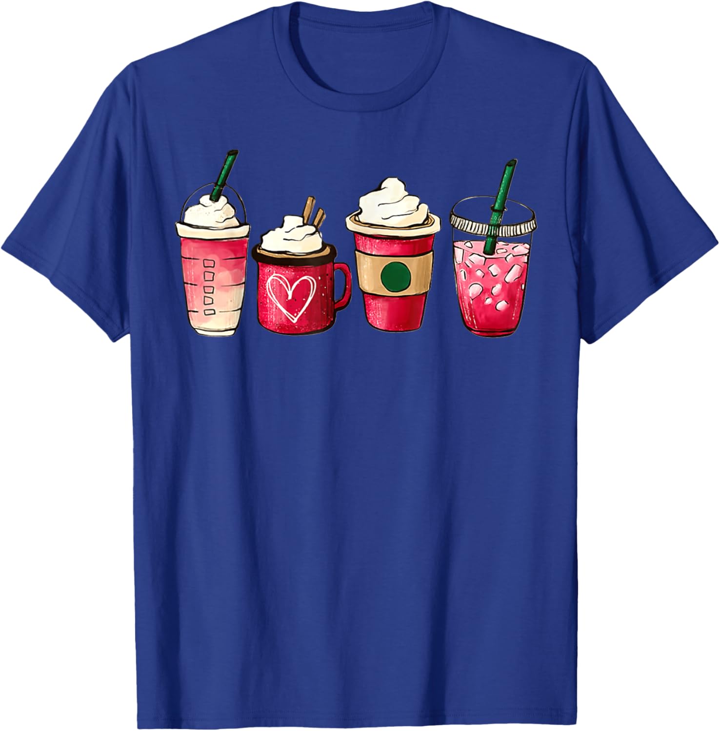 Valentine Heart Latte Iced Coffee T-Shirt for Coffee Lovers - 4