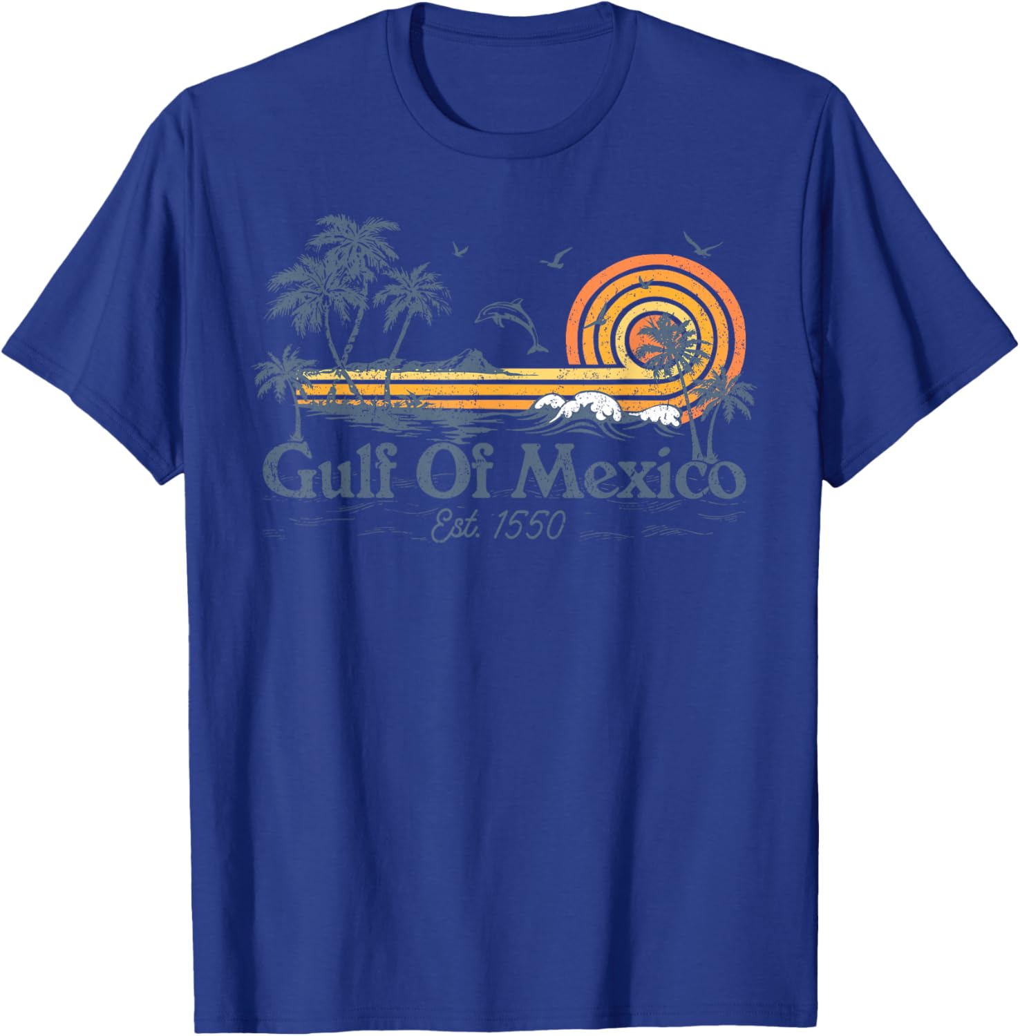 Gulf of Mexico Est 1550 Retro Vintage Beach T-Shirt for Beach Lovers - 6