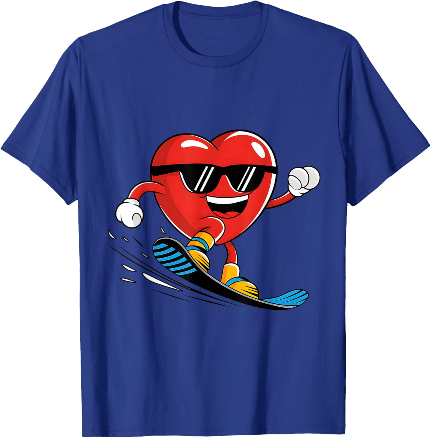 Snowboard Heart Valentine's Day T-Shirt for Boys and Girls Fun Gift - 19