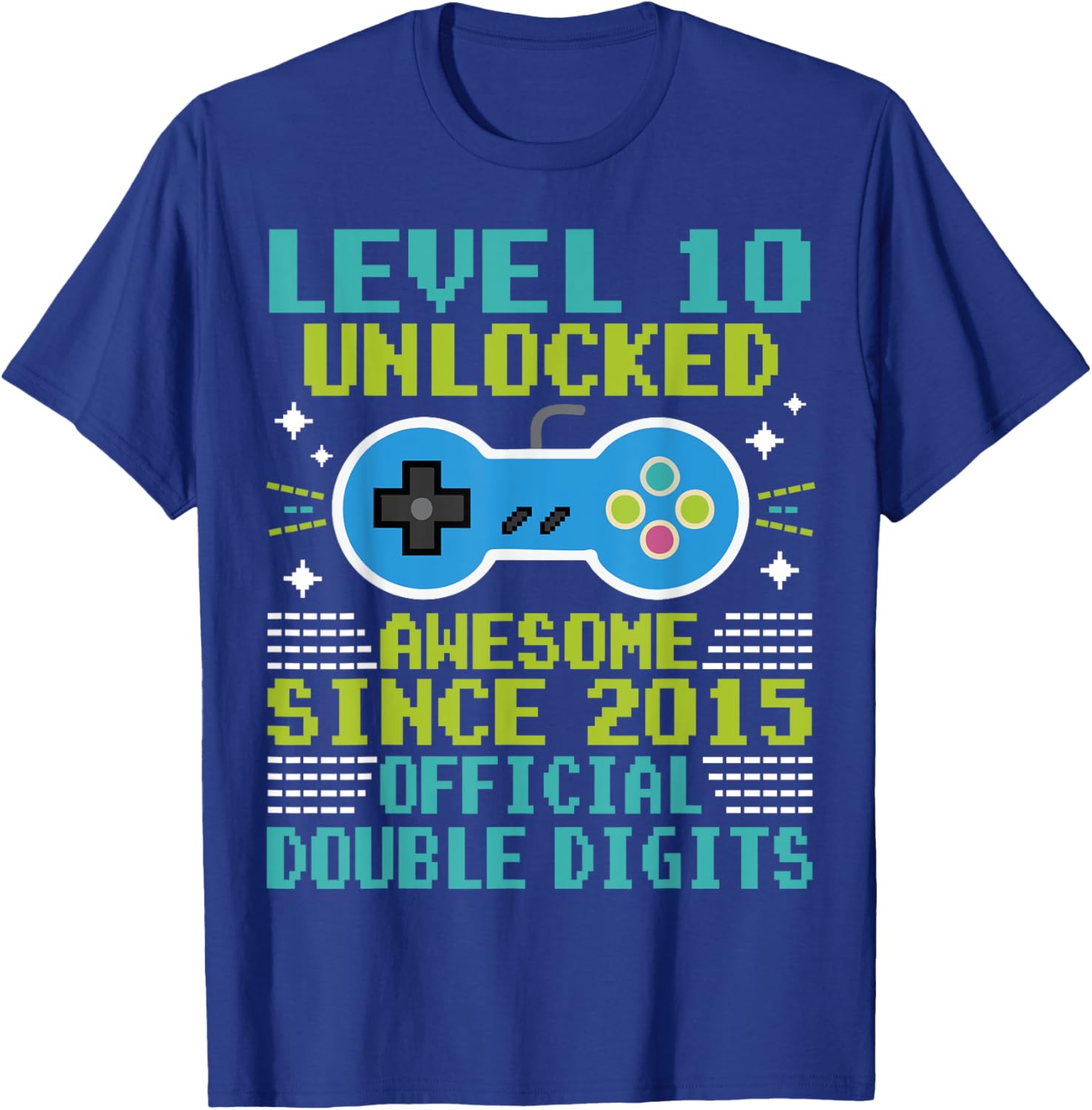 Cool 10th Birthday Boys T-Shirt Level 10 Unlocked Awesome Since 2015 - 4