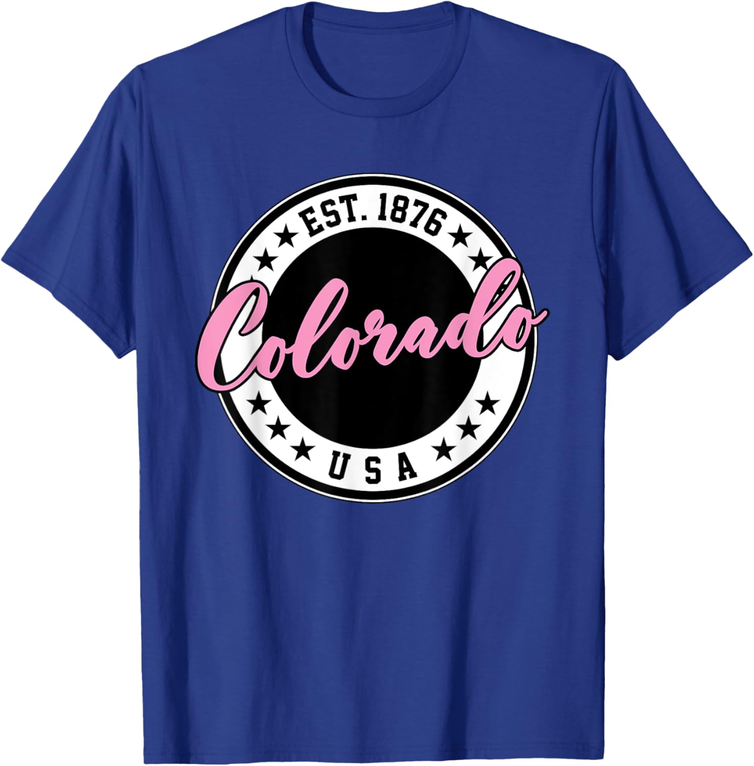 Colorado USA Script Circle Pink Text T-Shirt for Stylish Comfort - 3