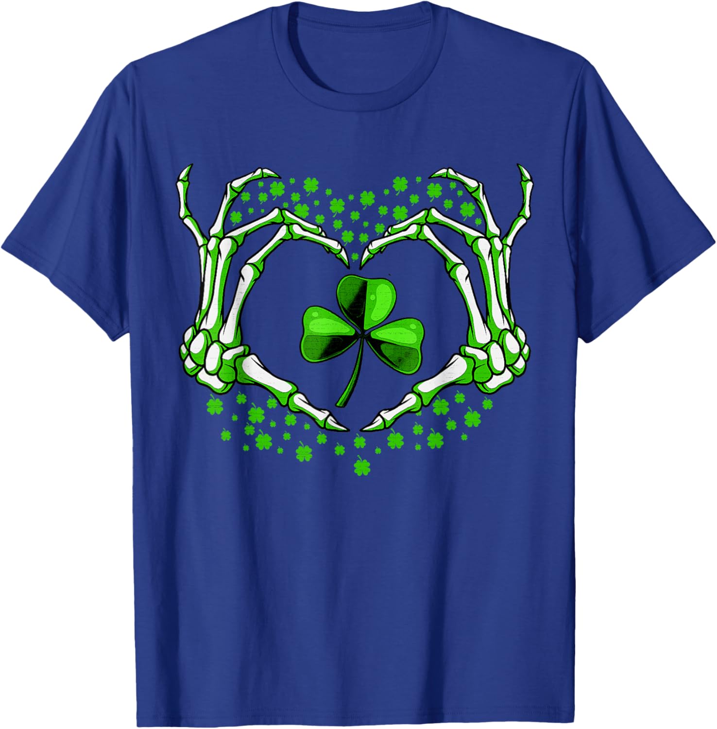 Skeleton Hand Heart Shamrock St Patricks Day T-Shirt for Festive Fun - 14