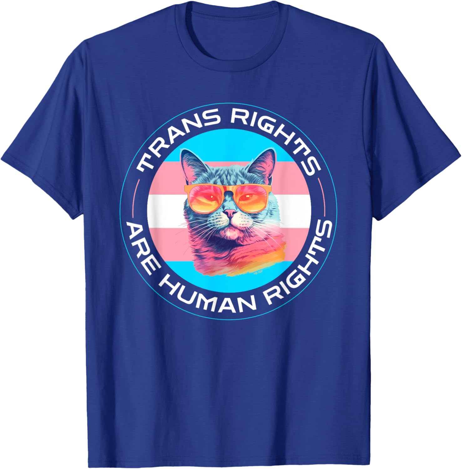 Trans Rights are Human Rights Pride Cat T-Shirt for LGBTQ Supporters - 5