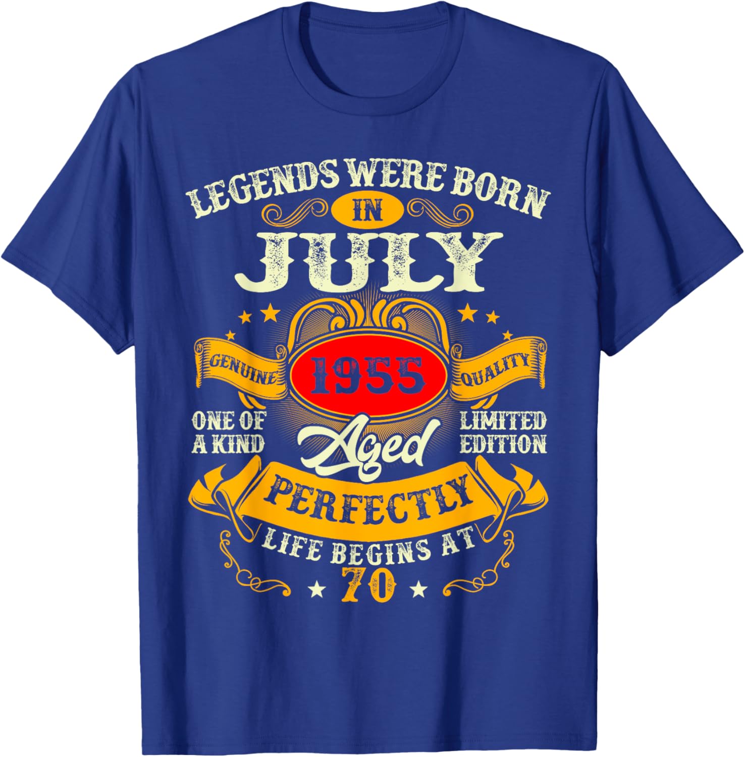 Vintage Retro 70th Birthday T-Shirt for July 1955 Legends Men Women - 6