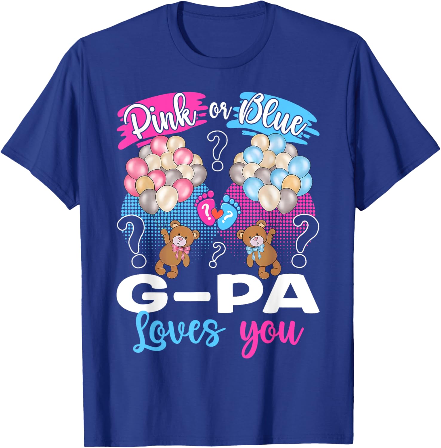 Bears Pink or Blue G-Pa Loves You Gender Reveal T-Shirt for Kids - 7