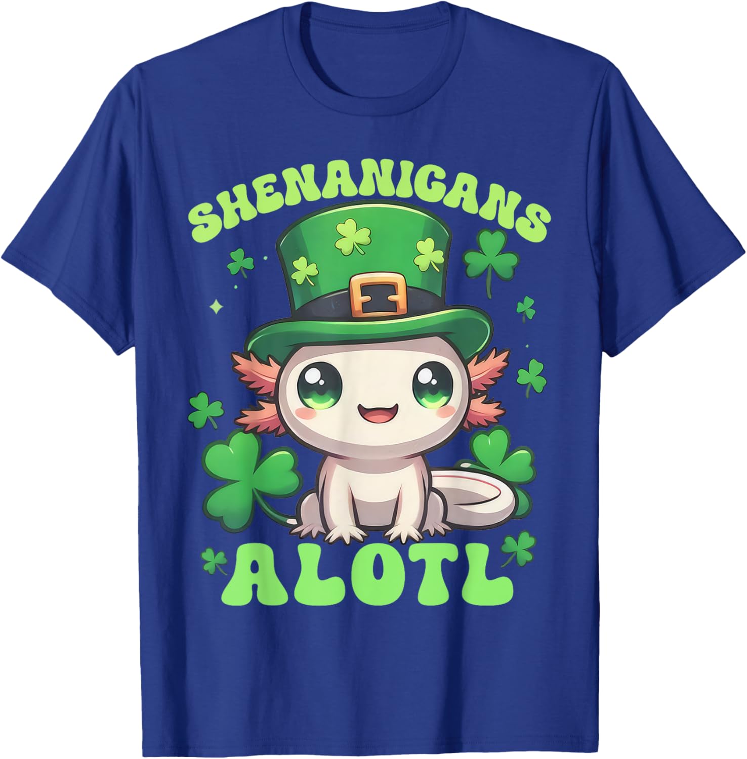 Axolotl St. Patrick's Day Fun T-Shirt for Kids and Adults - 7