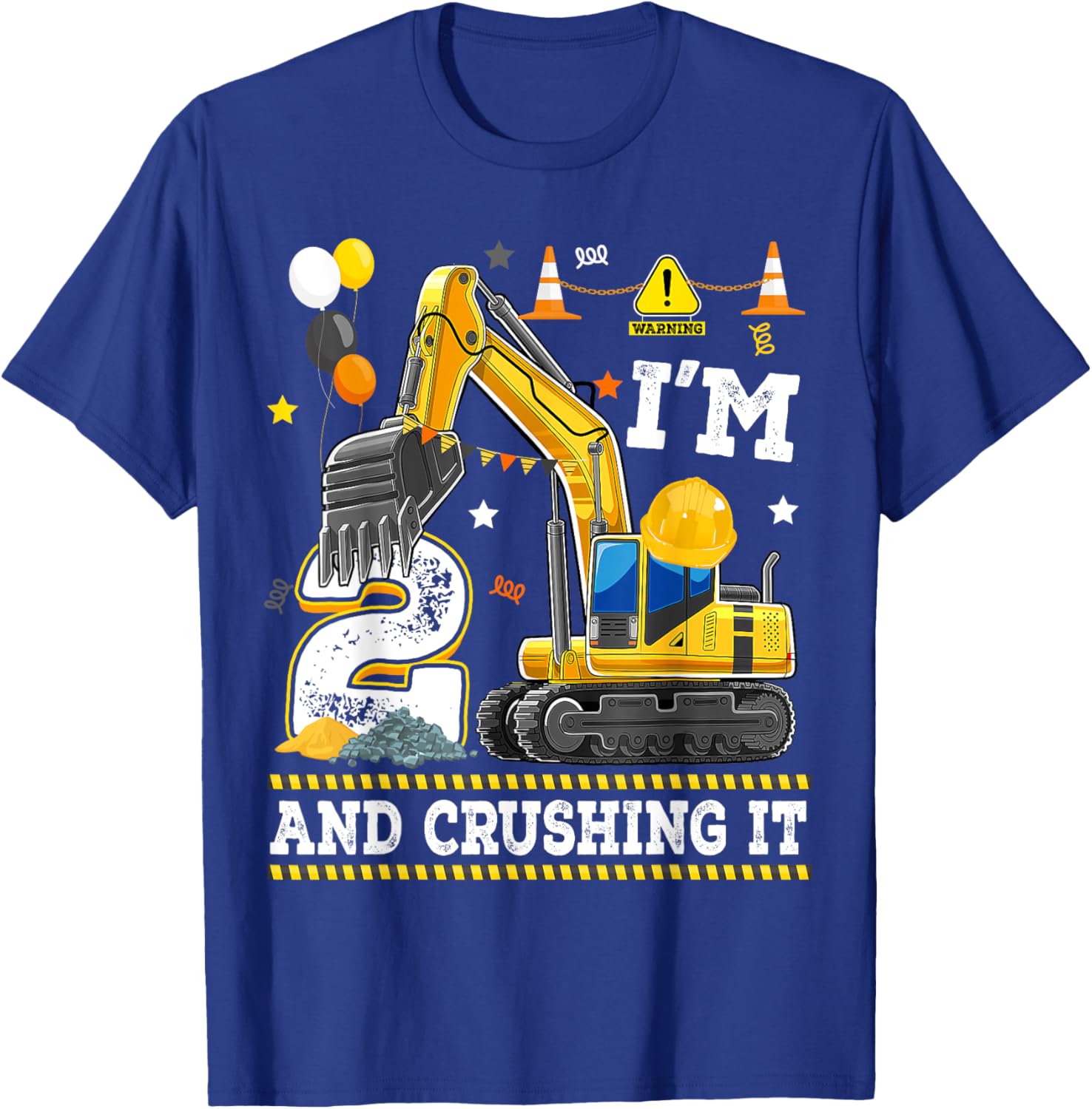 Adorable 2nd Birthday Excavator Digger Builder T-Shirt for Kids - 16