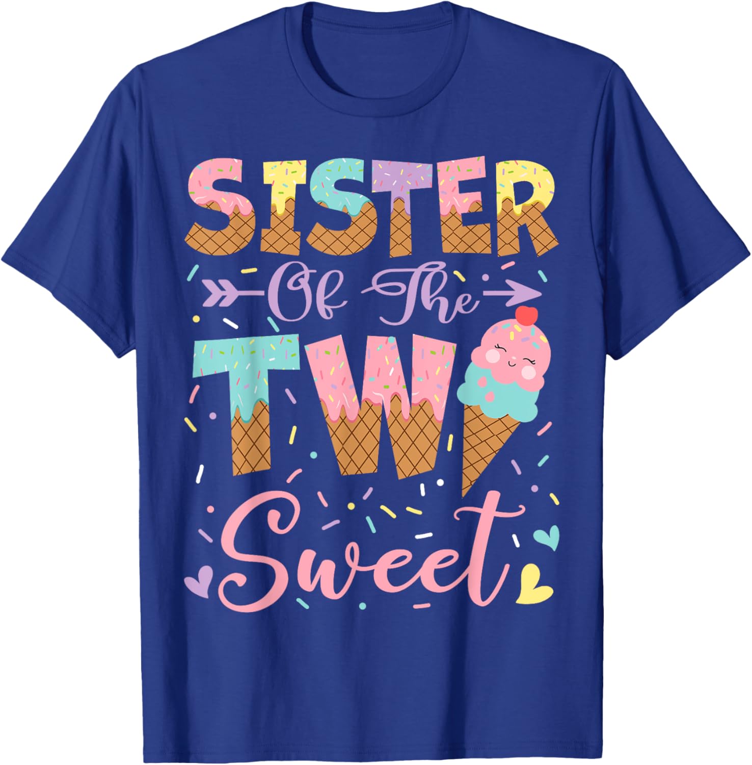 Adorable Sister of the Two Sweet Summer Ice Cream Birthday T-Shirt - 14