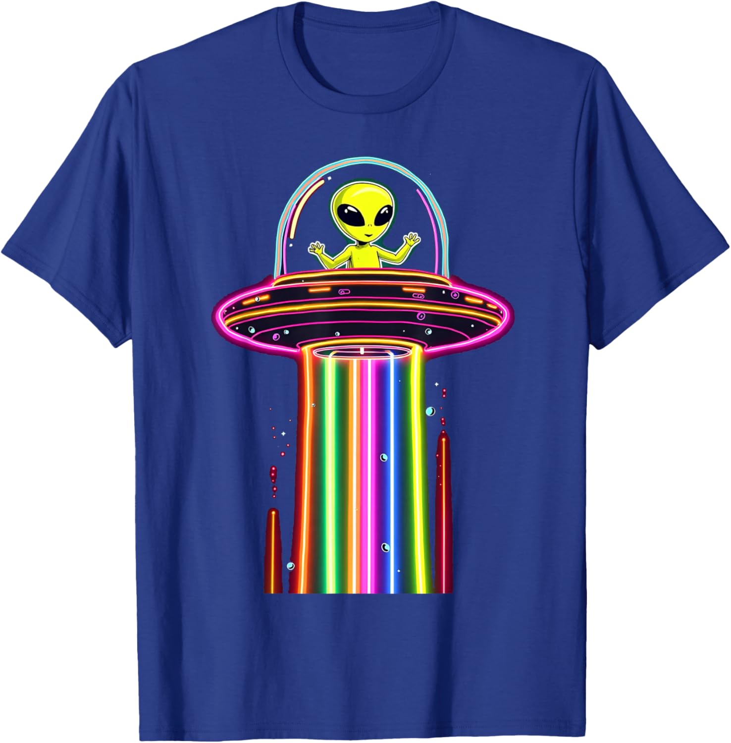 Colorful Alien Spaceship Lights Kids T-Shirt for Galaxy UFO Lovers - 11