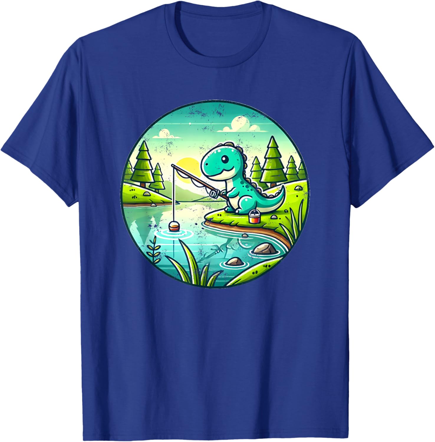Cute Dinosaur Fishing T-Shirt for Kids and Adults - Fun and Comfy Wear - 9