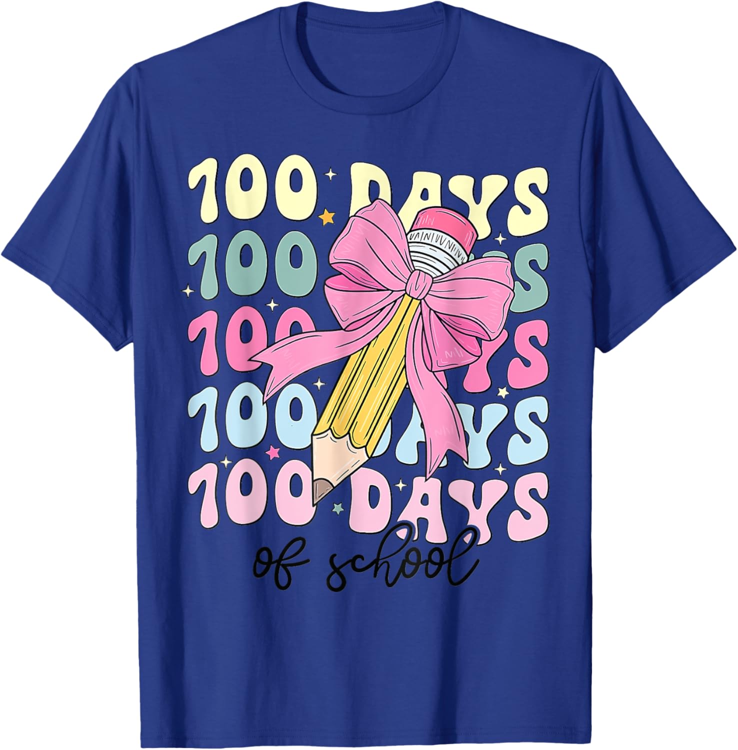 Coquette Bow 100th Day of School T-Shirt for Girls Fun School Celebration - 13