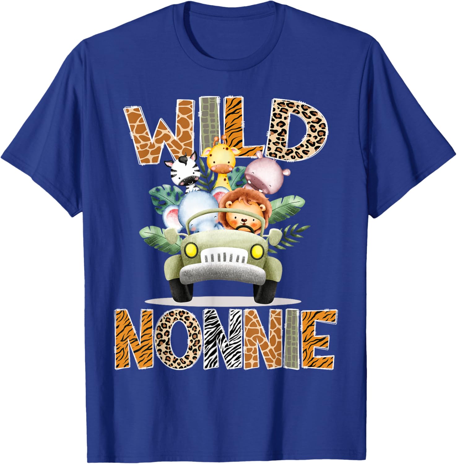 Wild Nonnie Safari Jungle Animals 1st Birthday Truck T-Shirt for Kids - 8