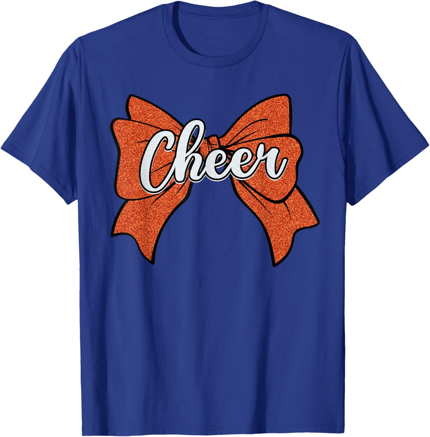 Coquette Orange Cheer Bow Sport T-Shirt for Cheerleaders and Fans - 28