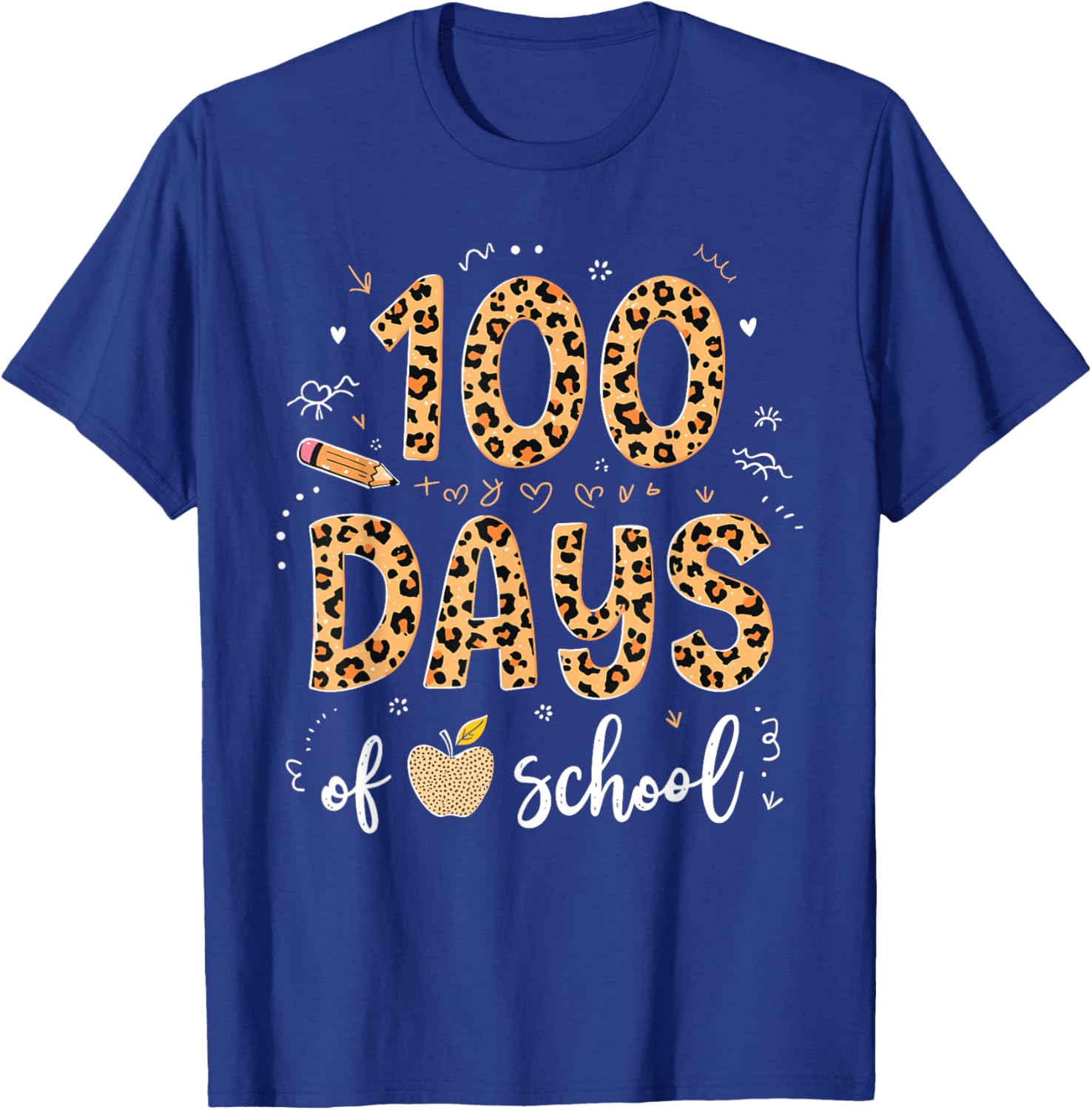 100 Days of School Leopard Print T-Shirt for Kids and Teachers - 15