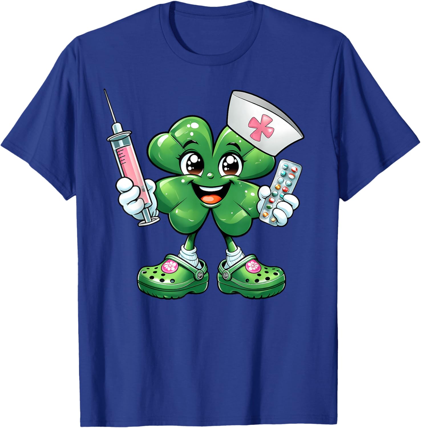 Saint Pattys Scrub T-Shirt for Nurses with Shamrock Design - Women's Apparel - 7