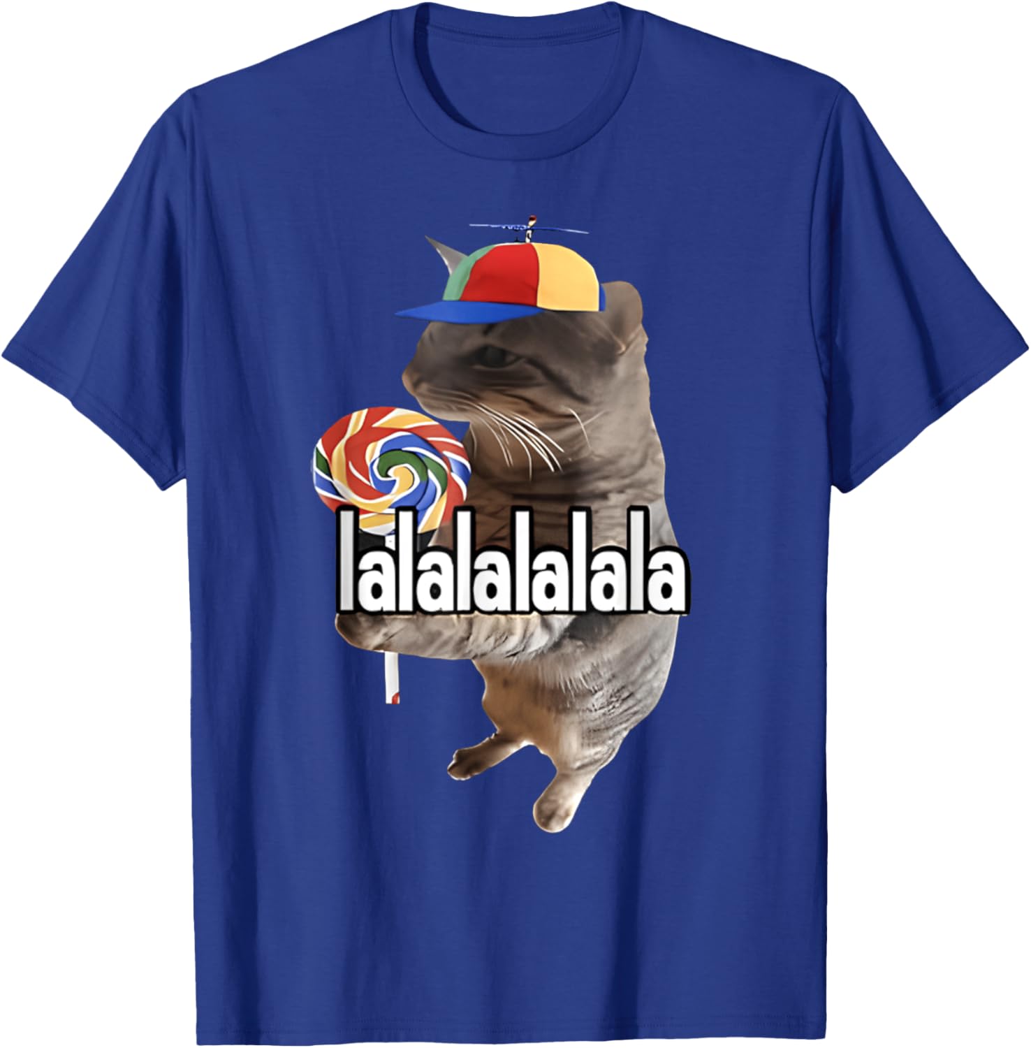 Silly Cat with Lollipop Funny Meme T-Shirt for Men, Women, Kids - 10