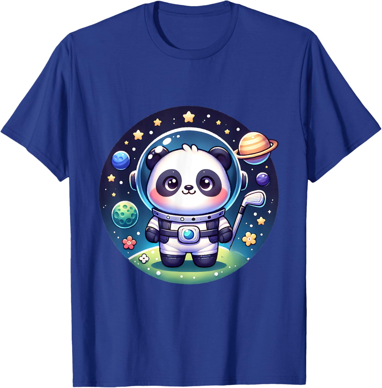 Cosmic Golfer Panda Bear Astronaut T-Shirt for Golf Lovers - 5