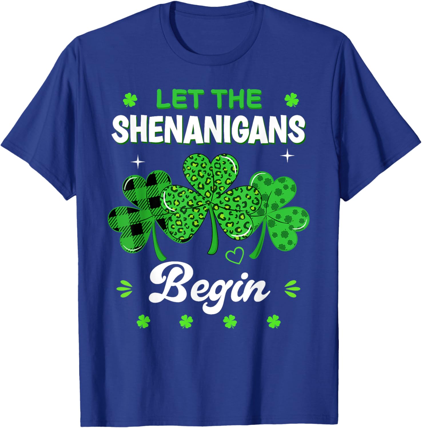 St Patricks Day Shamrock Leopard Print T-Shirt for Men and Women - 1