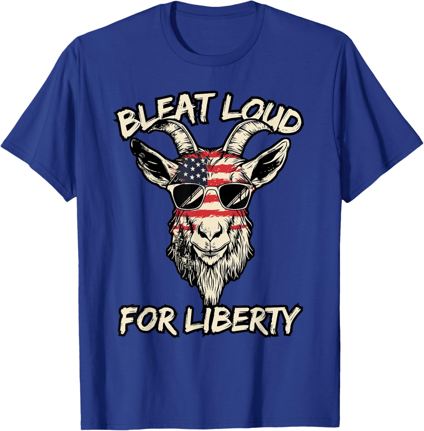 Cool American Goat in Sunglasses USA Flag T-Shirt for Patriotic Style - 11
