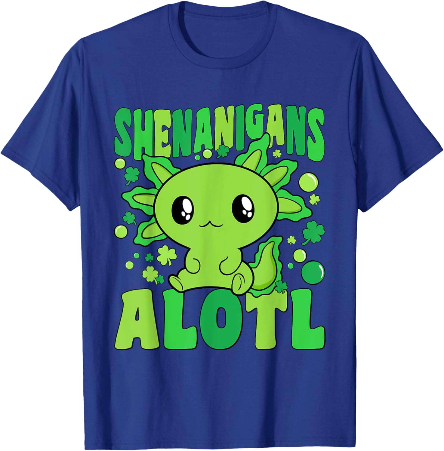 Cute Axolotl St Patricks Day T-Shirt for Kids - Fun Alotl Design - 3