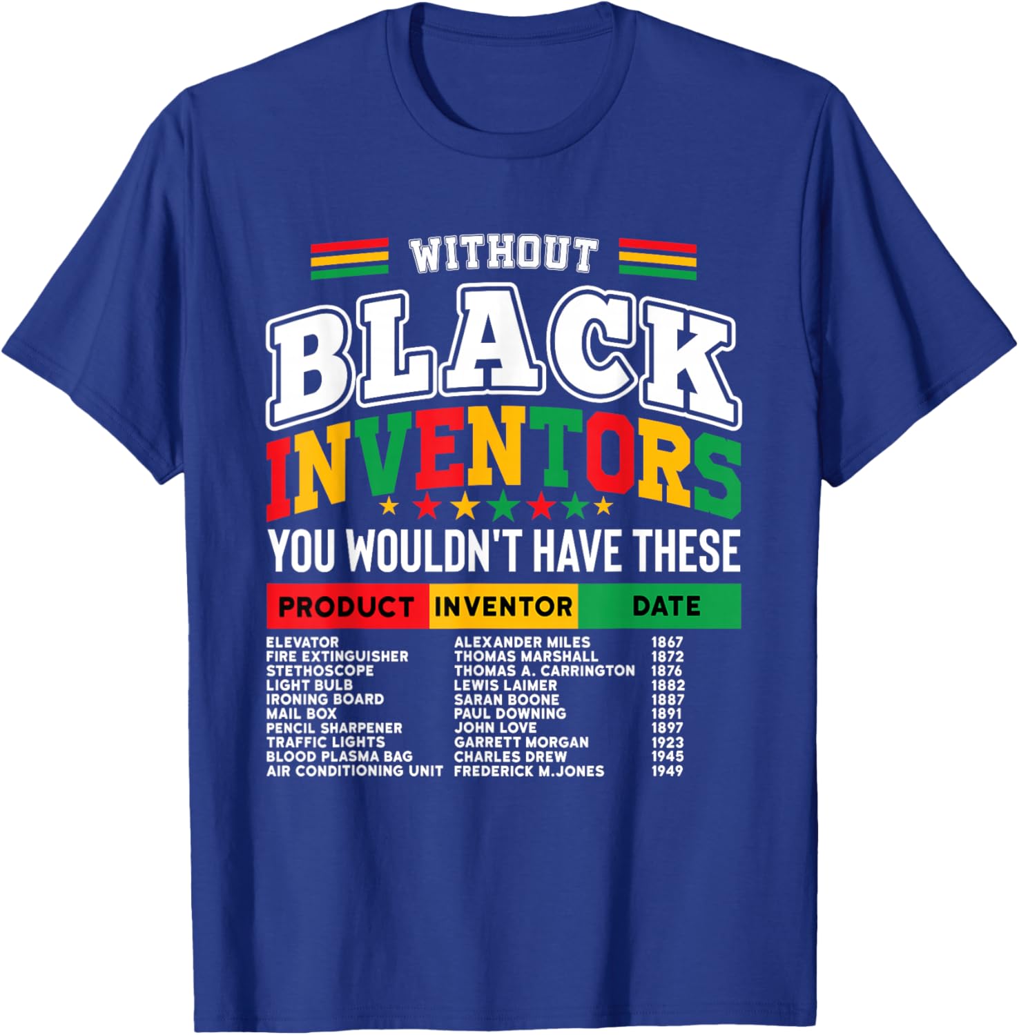 Celebrate Innovation with Afro Pride T-Shirt Featuring Black Inventors - 6