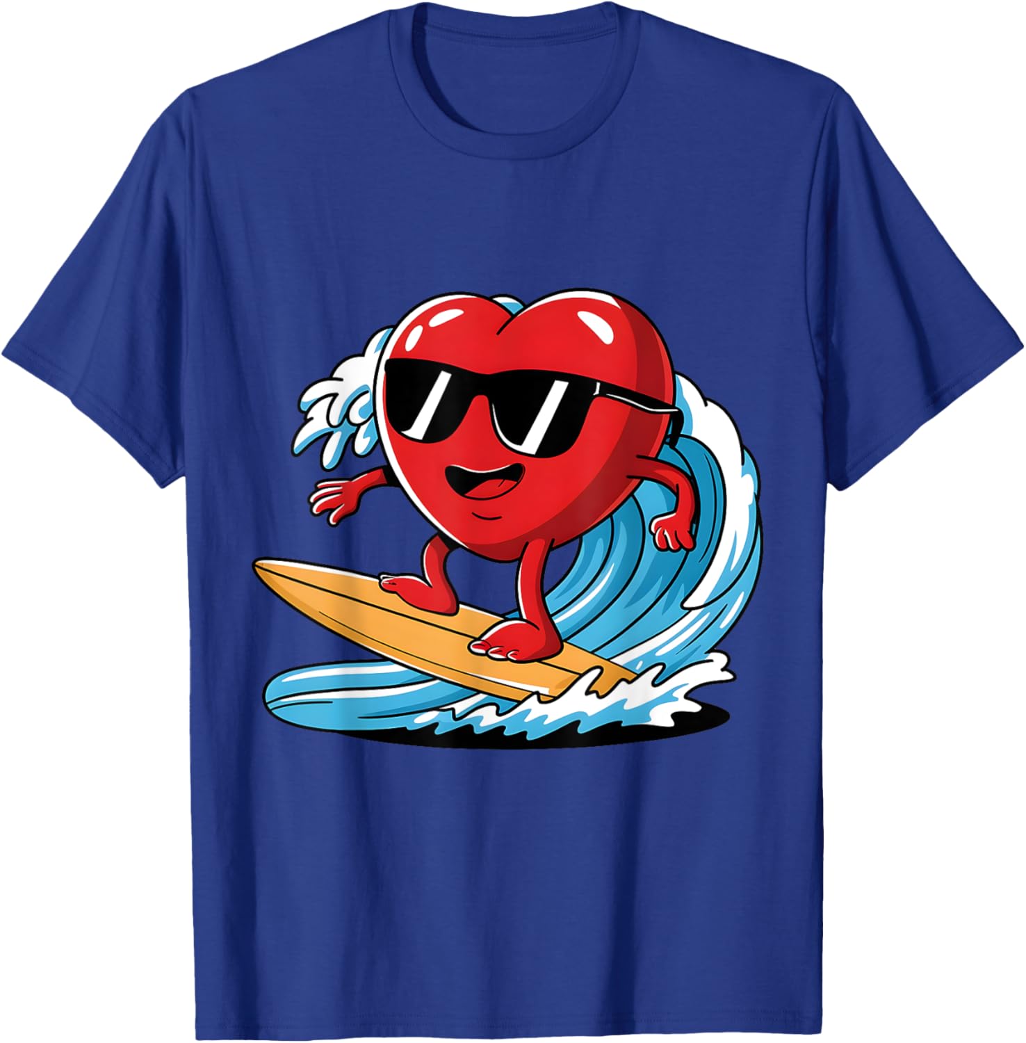 Surfing Heart Funny T-Shirt for Boys and Men - Perfect Valentine's Gift - 25