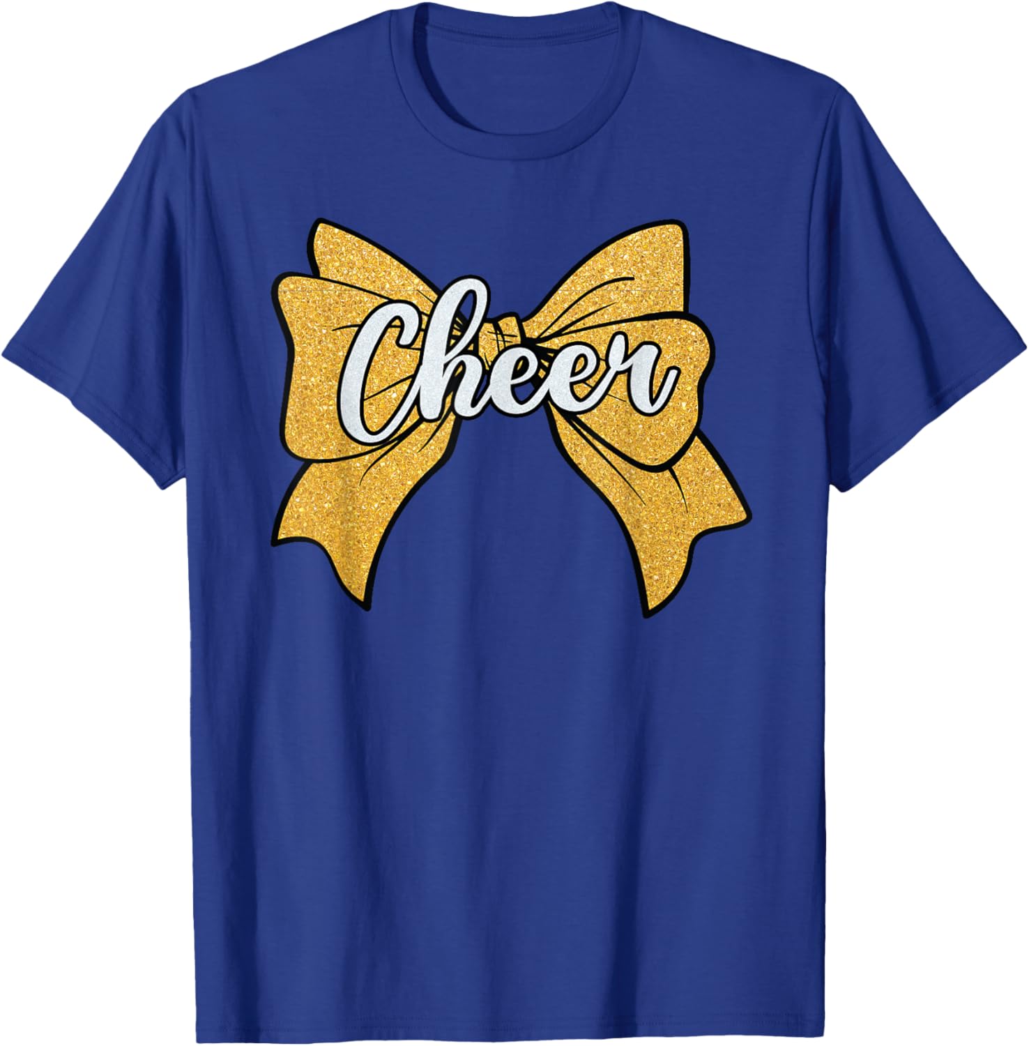 Coquette Yellow Cheerleader T-Shirt with Cheer Bow for Sport Fans - 10