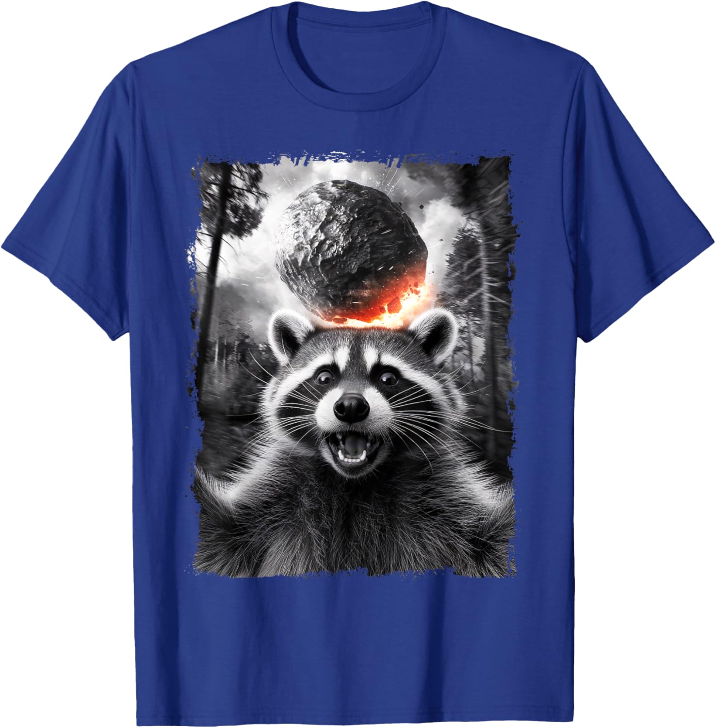 2024 Raccoon Asteroid Impact Selfie Photo T-Shirt for Fun Earth Lovers - 11