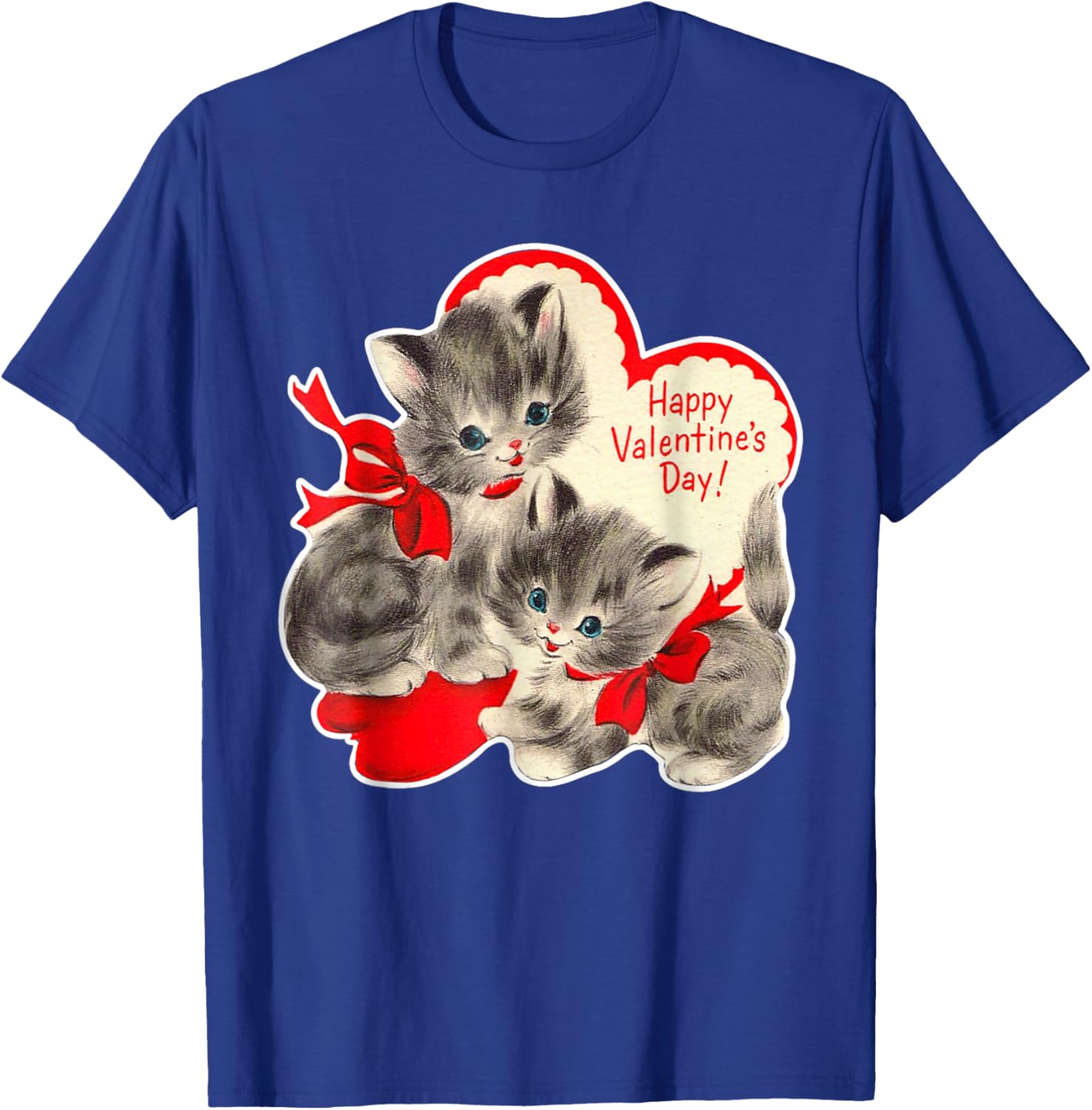 Vintage Valentine's Day Cat T-Shirt Retro Kitten Love Top for Pet Lovers - 3