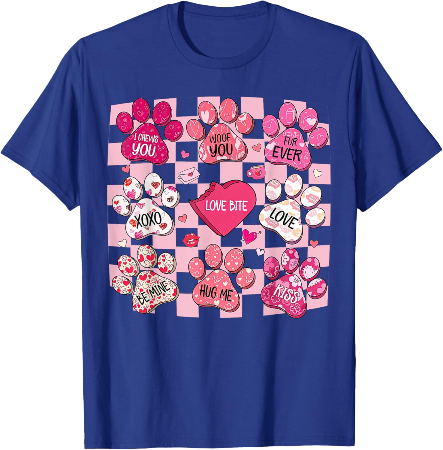Cute Dog Paw Heart T-Shirt for Valentine's Day - Perfect Gift for Dog Lovers - 25