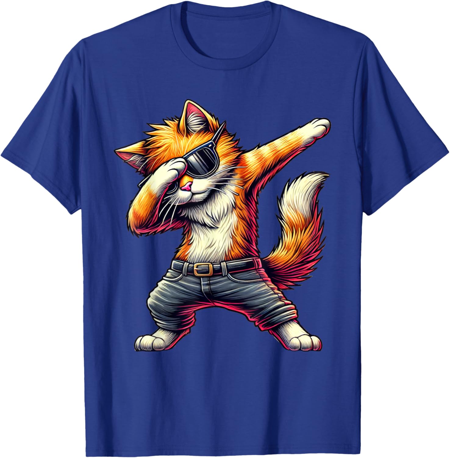 Cool Cat Dabbing in Sunglasses T-Shirt for Cat Lovers and Fashion Fans - 11