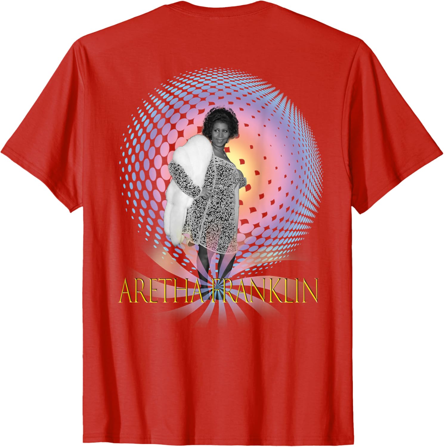 Aretha Franklin Back Printed T-Shirt for Music Lovers and Fans - 9