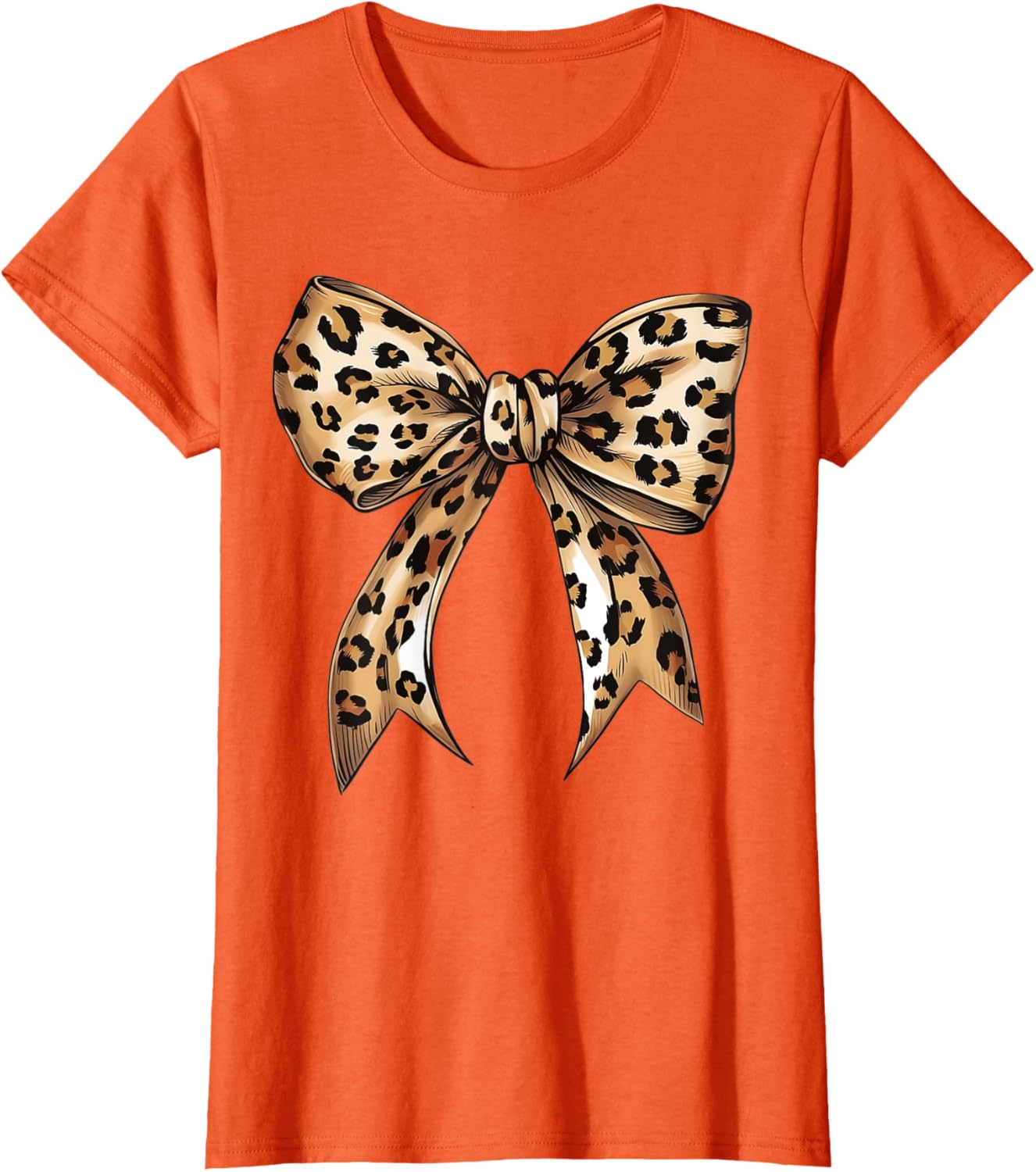 Stylish Leopard Print Croquette Bow T-Shirt for Trendy Fashion Lovers - 13