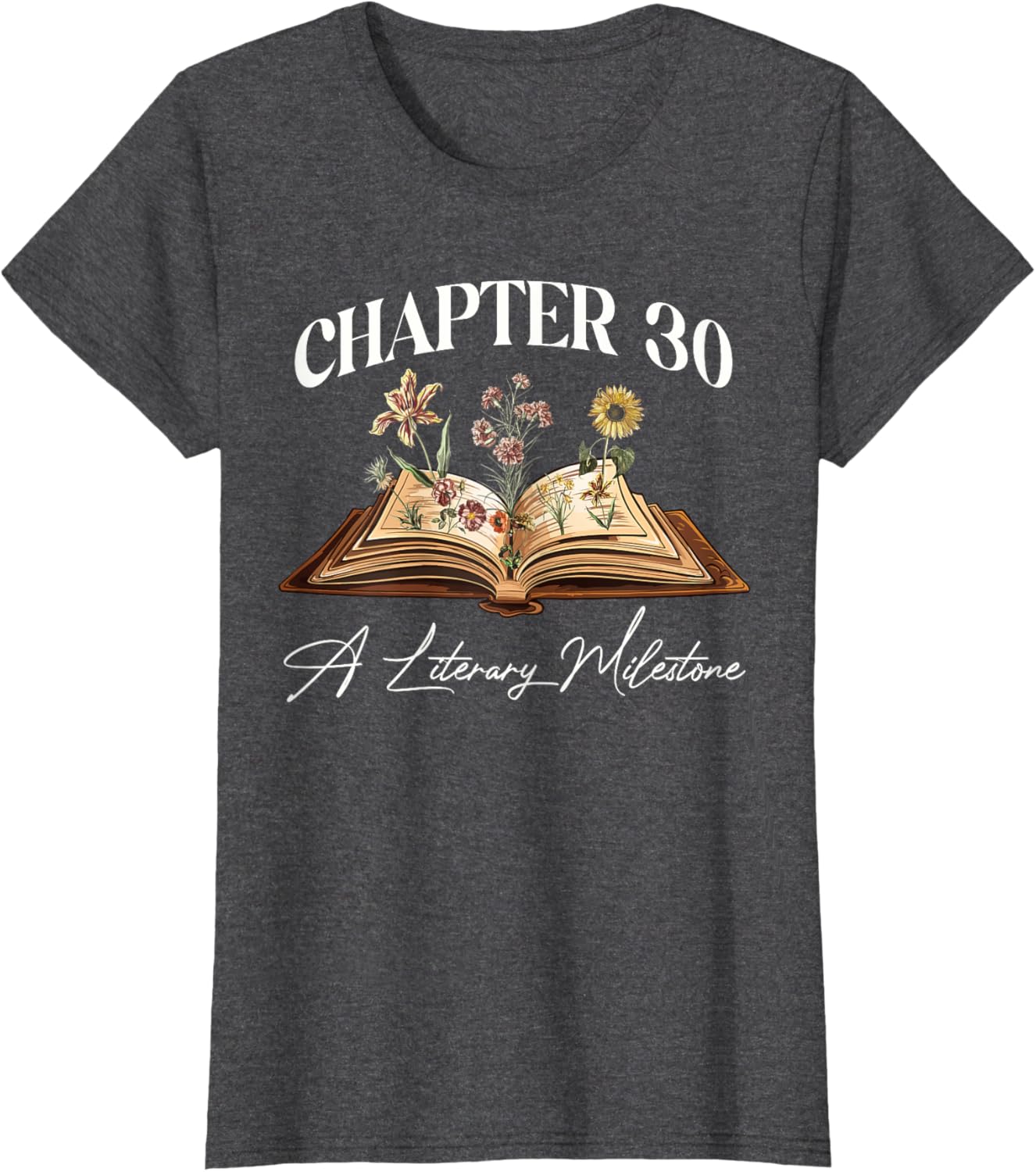 Wildflower Book Lover 30th Birthday T-Shirt for Nature Enthusiasts - 12