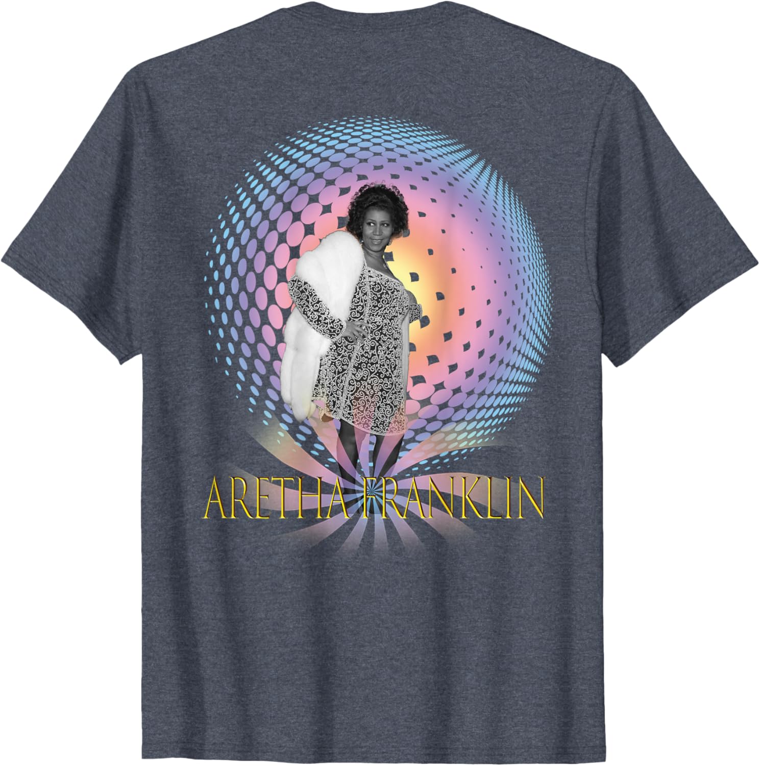 Aretha Franklin Back Printed T-Shirt for Music Lovers and Fans - 8