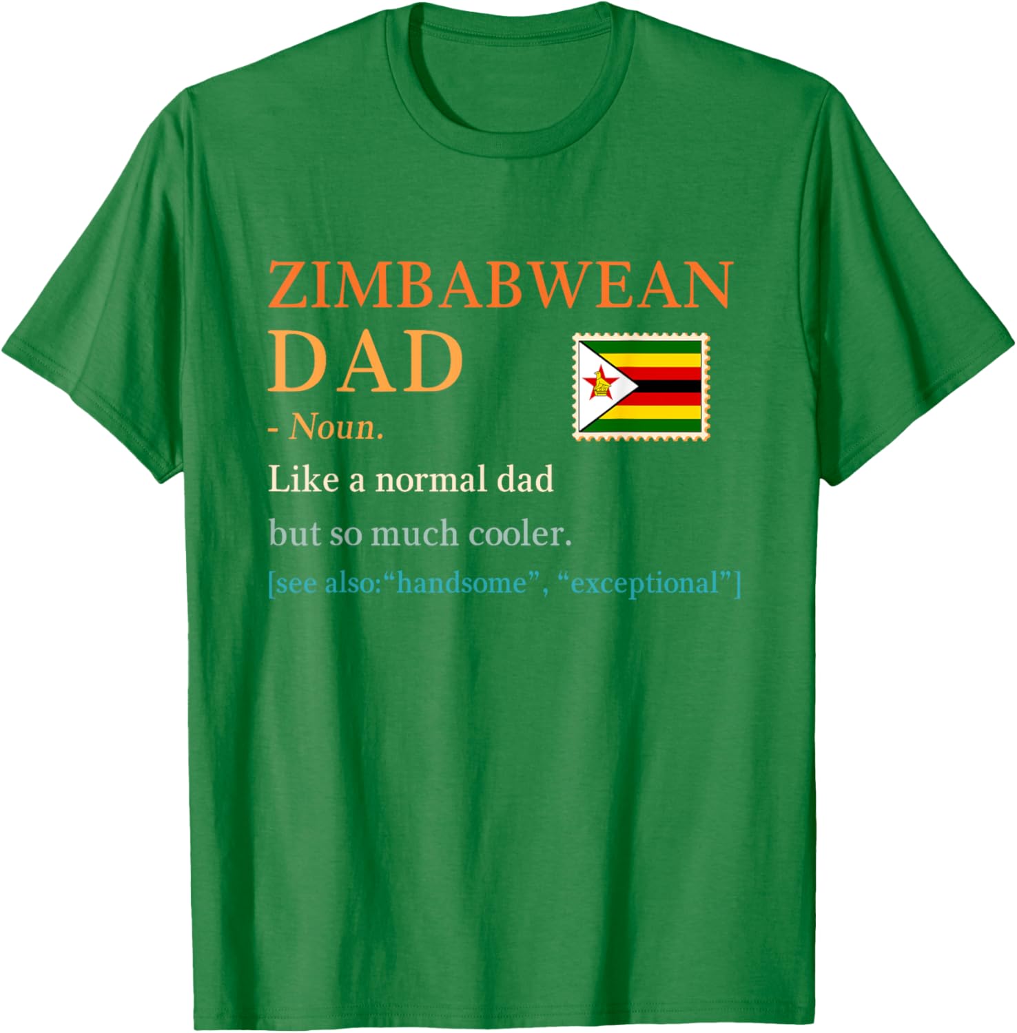Zimbabwean Dad Definition T-Shirt with Flag for Father's Day Gift - 11