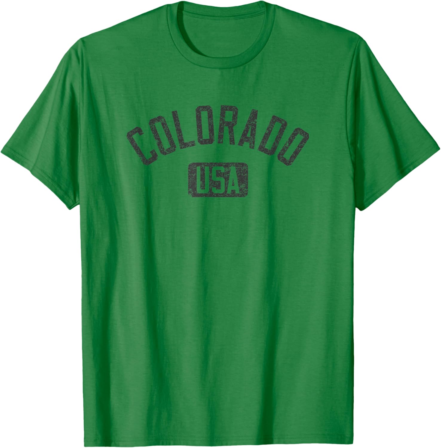 Colorado USA Arched Distressed Black Print T-Shirt for Casual Style - 20