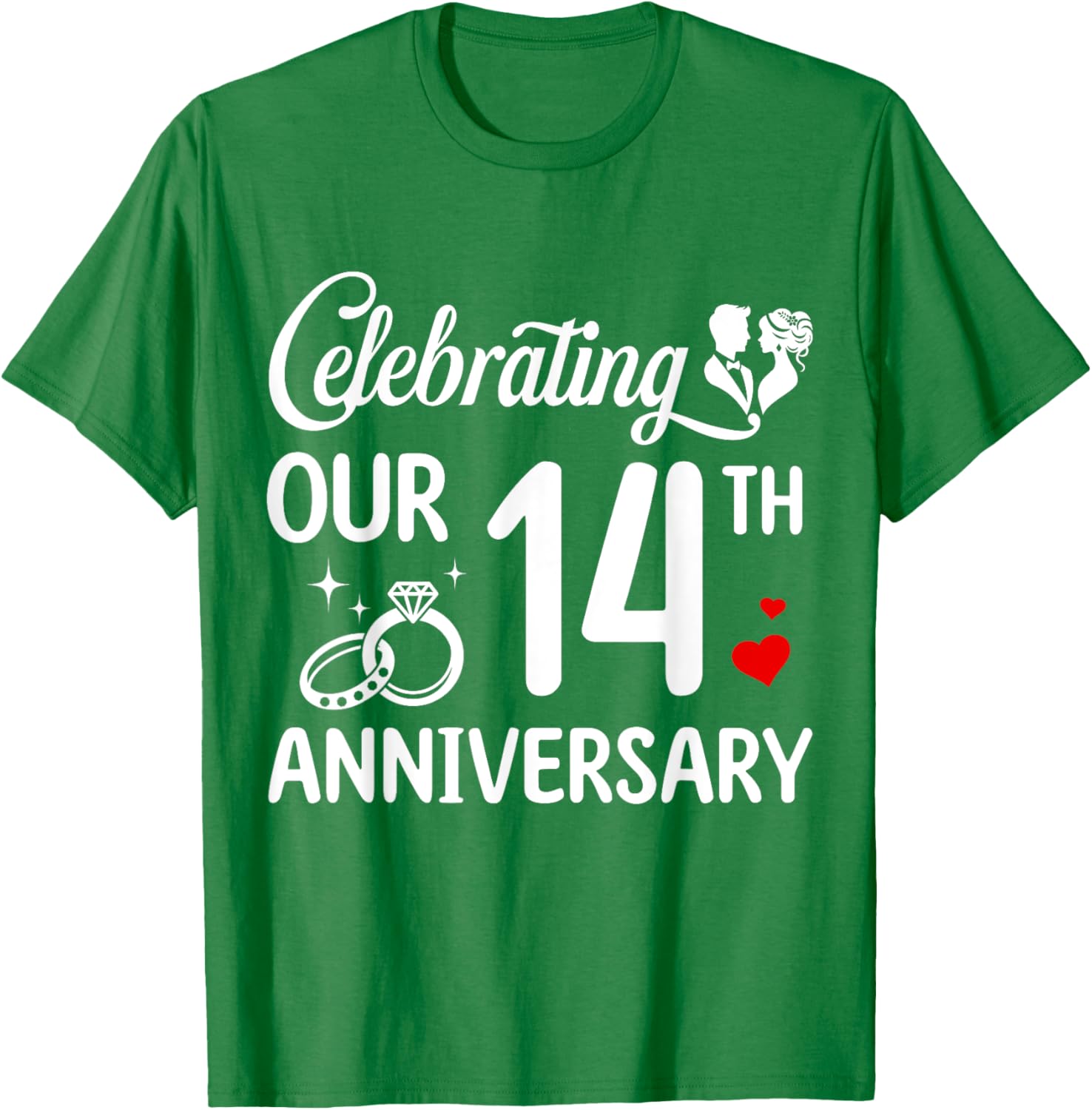 14th Wedding Anniversary T-Shirt for Couples - Celebrate 14 Years of Love - 9