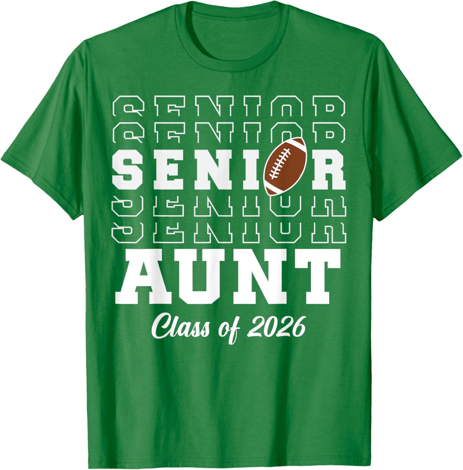 Senior Football Graduation T-Shirt Class of 2026 for Proud Aunts - 5